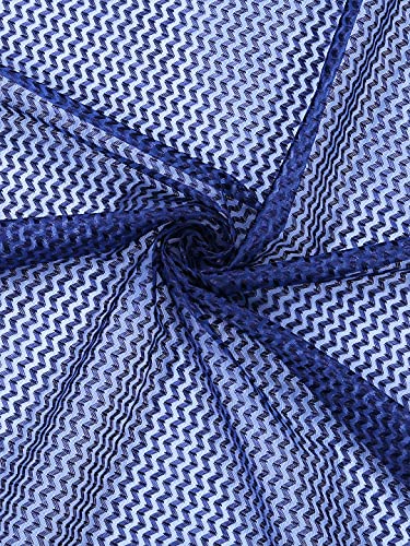 Image of Set of 2 Pcs Sheer Premium Lightweight Tissue Fabric Solid Blue Color Eyelet Door Curtain, 2 Pc Door Curtain 7ft