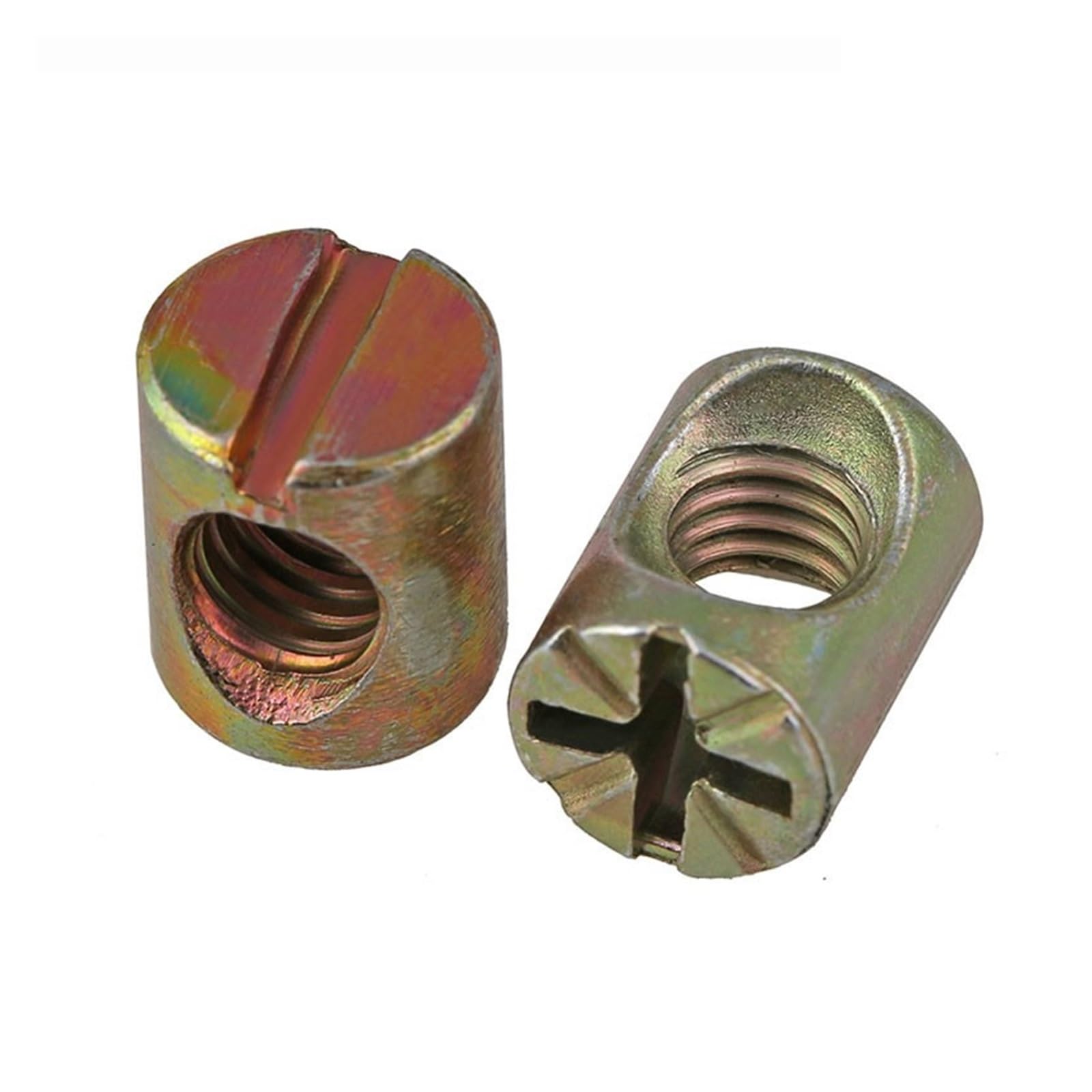 Kołki krzyżowe z rowkiem, Nakrętki meblowe krzyżowe z rowkiem M6 i M8(50pcs,M8x17 B type Zinc)