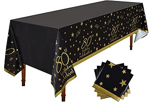 Gatherfun 80th Birthday Disposable Tablecloth 4 Pack