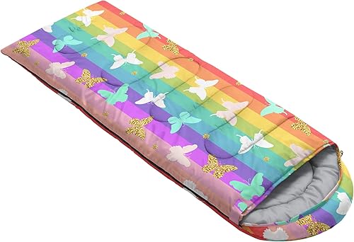 Miniatura 3 de QOOMO Saco de dormir para camping, 3 estaciones, clima cálido y fresco, ligero, saco de dormir impermeable para adultos y niños, viajes y al aire