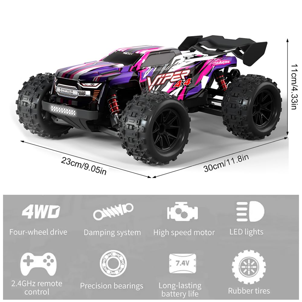Auto telecomandata, 2,4 GHz, 1/16 RC, 36 km/h, fuoristrada radiocomandata ad alta velocità, crawler RC Truck per bambini, adatto per qualsiasi terreno