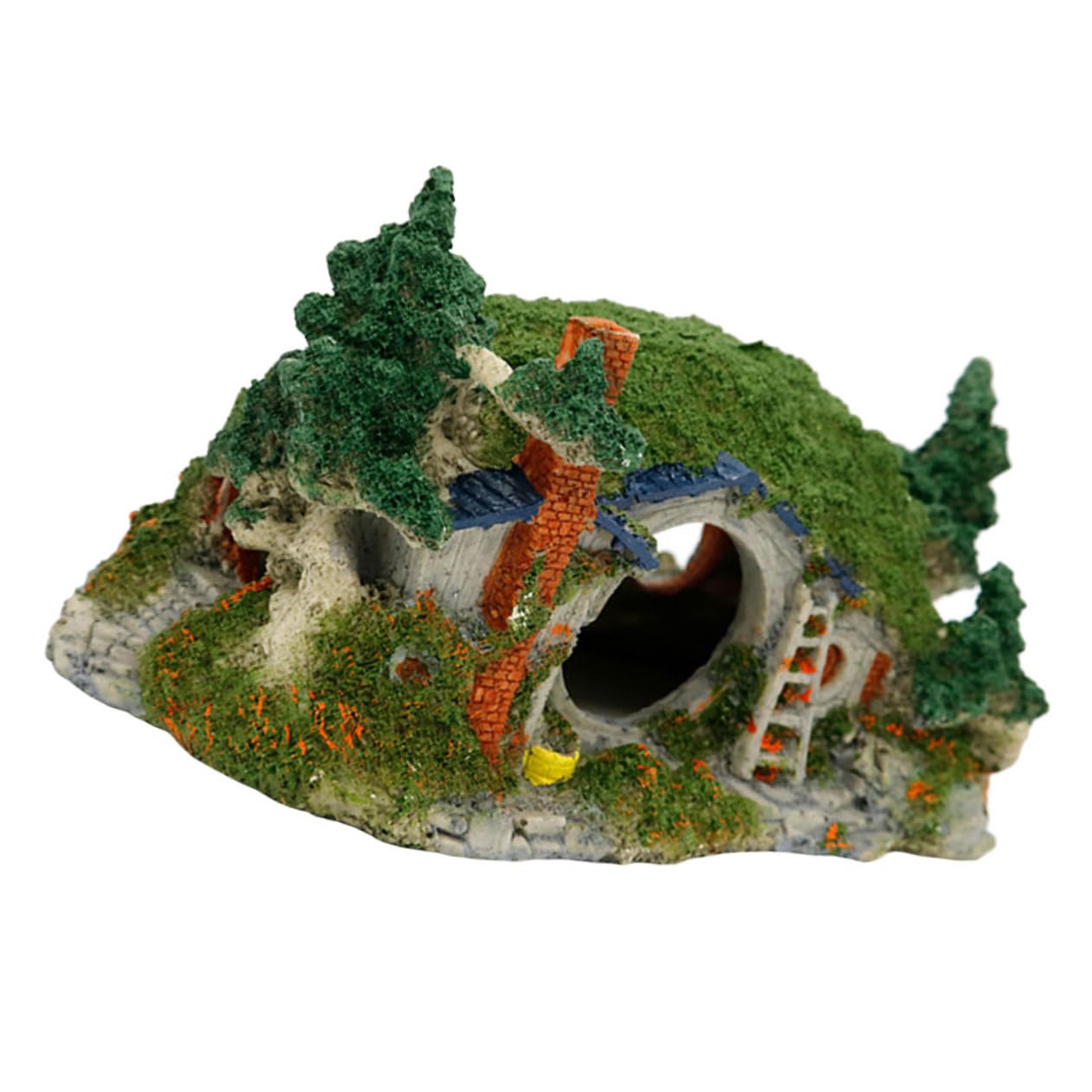 Didiseaon Decoración De Acuario Casa De Adorno De Resina para Peces Escondite Natural para Peceras y Terrarios Accesorios De Paisajismo Acuático