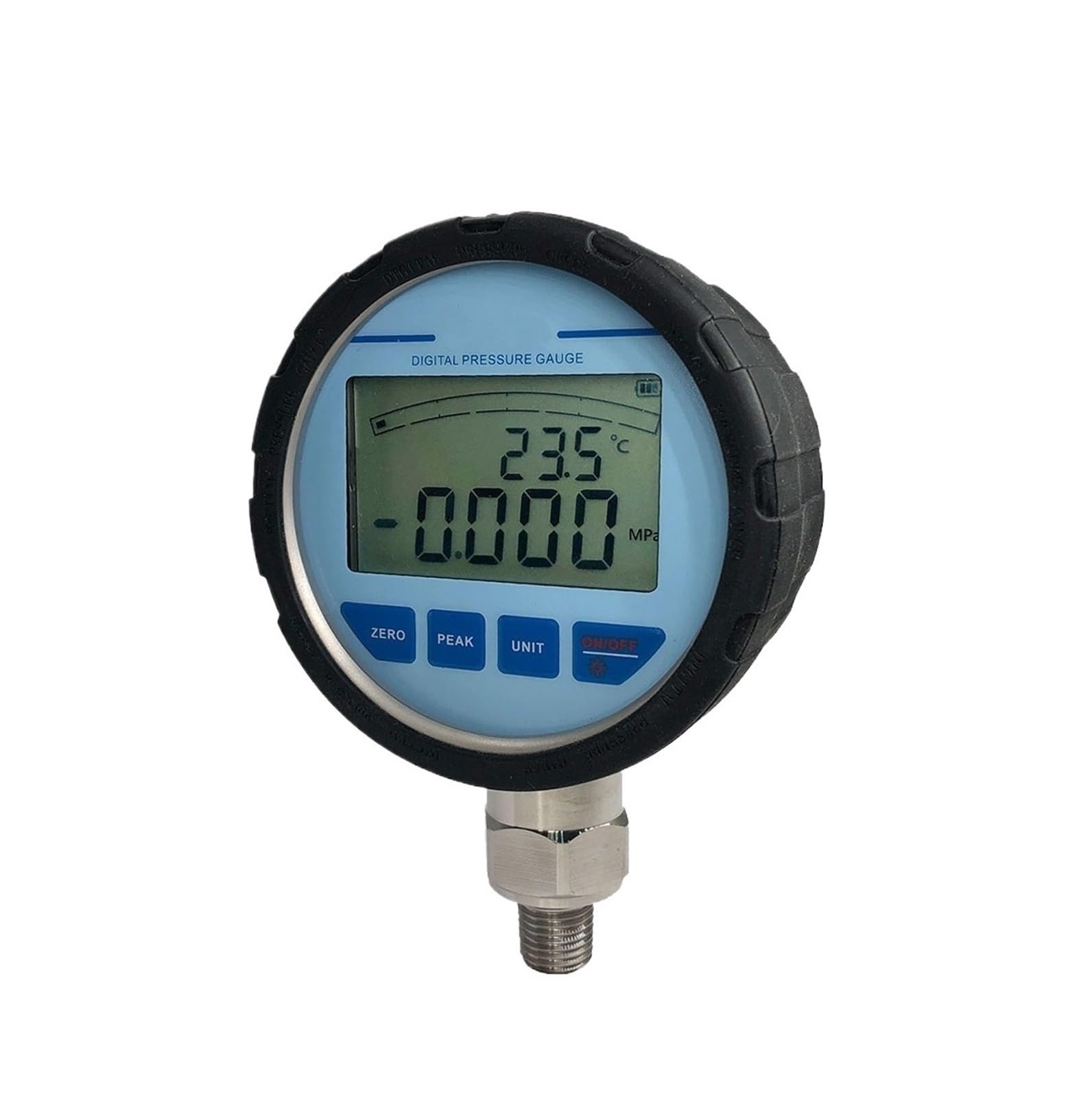 Druckmessgerät Genauigkeit 0,5%FS Membran 316L LCD Edelstahl Manometer Druckmanometer(0-100KPa)