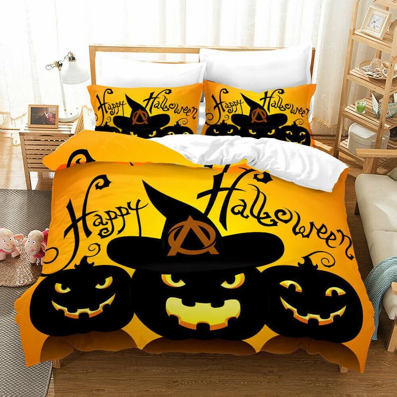 Housse de couette 140x200 Halloween pour une décoration de chambre automnale