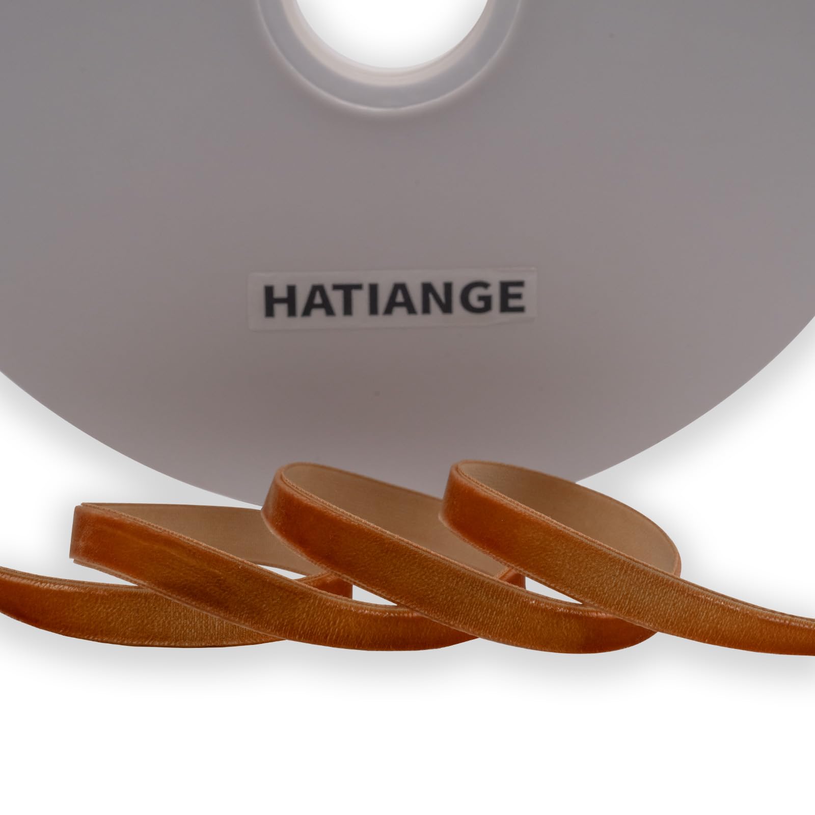 HATIANGE Ginger Velvet Ribbon 3/8 Inch X 25 Yards for Gift Wrapping, Hair Bows, Choker, Wedding Decorations