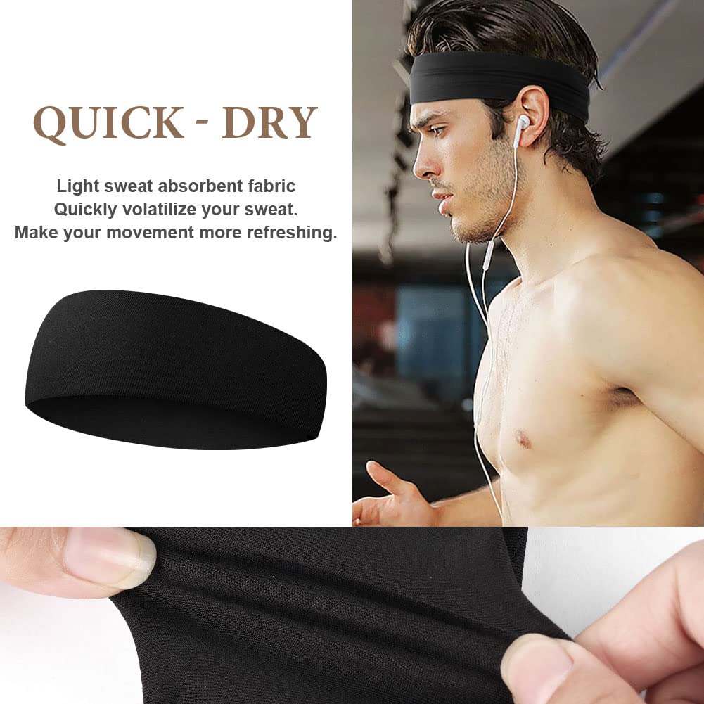 URAQT Cinta Pelo Deporte Hombre, Diadema Deportiva Elástica Durable, Cinta Sudor Cabeza Entrenamiento, Diadema Hombre y Mujer para Yoga, Fitness, Correr, Ciclismo Gimnasia, Atletismo