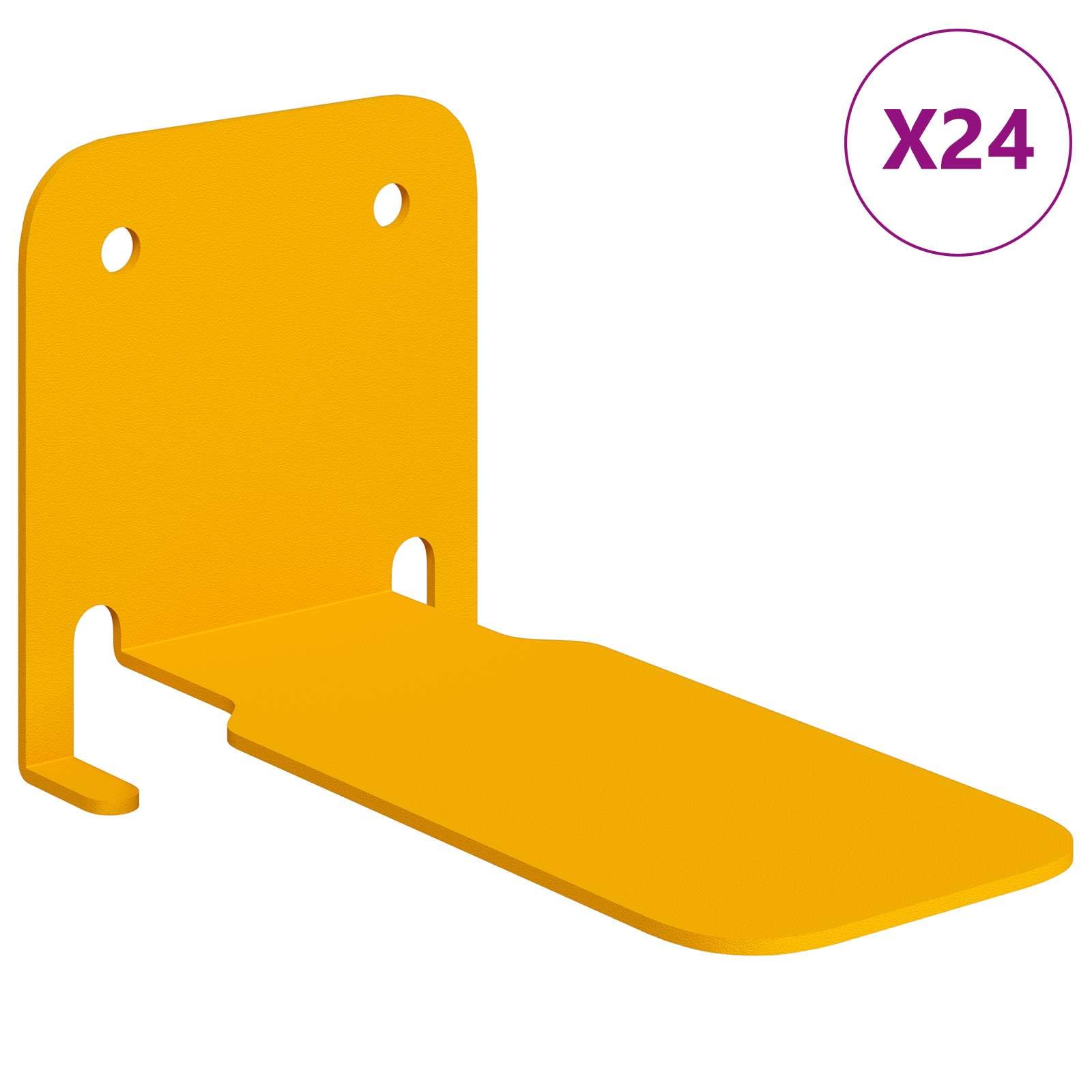 Unsichtbares Schwimmendes Regal Wandhalterung 24 Stück Senfgelb matt 6x11x6,5 cm platzsparend für Wohnzimmer Schlafzimmer Küche Büro mit erhöhten Kanten zur sicheren Aufbewahrung