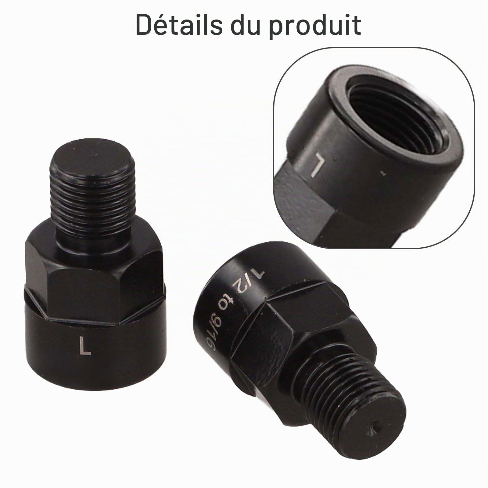 Adaptateur de pédale de vélo 1,27 cm à pédale, convertisseur en alliage d'aluminium
