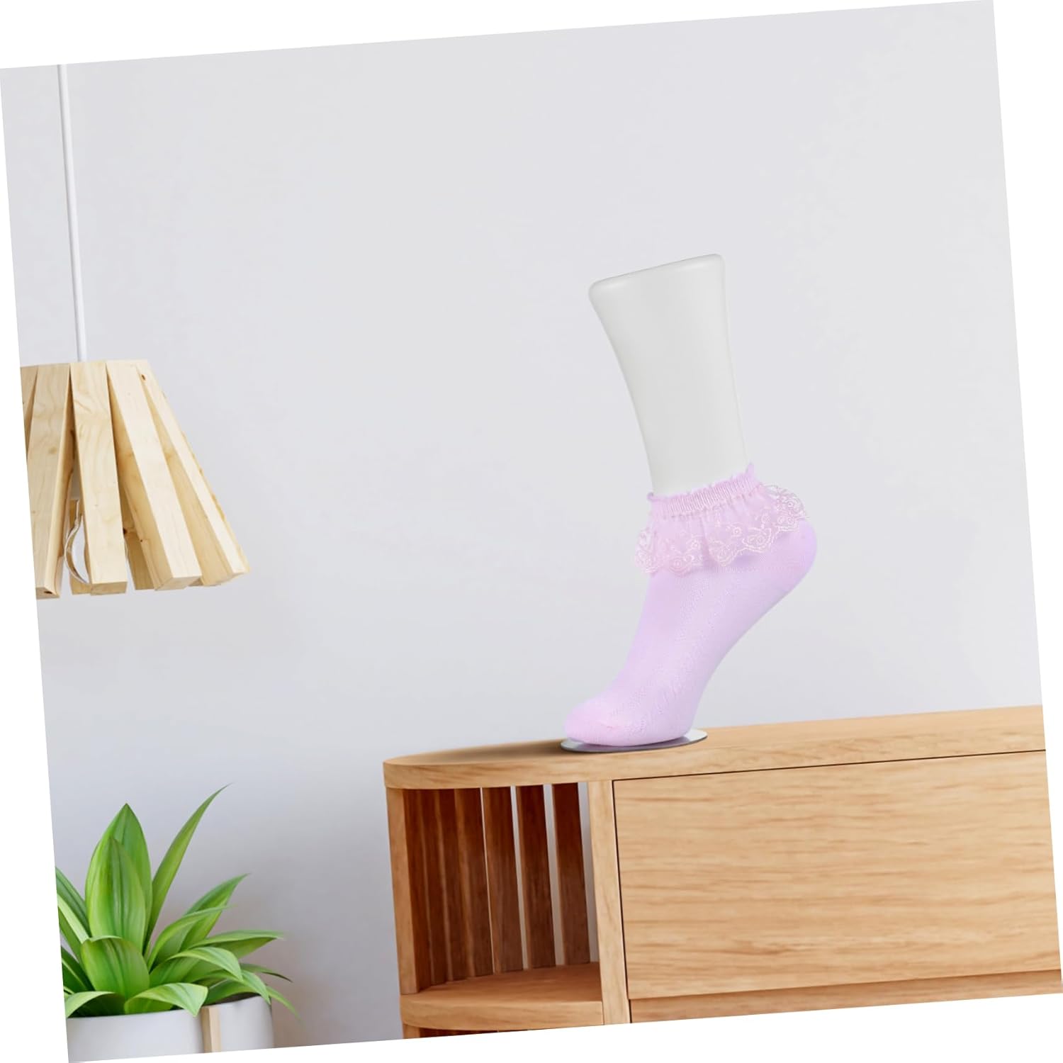 VALICLUD Seamless White Female Foot Mannequin Thickened Shoe Display Model for Socks and Foot Jewelry Realistic Vinyl Form with Support for Women Sock Display and Shoe Holder