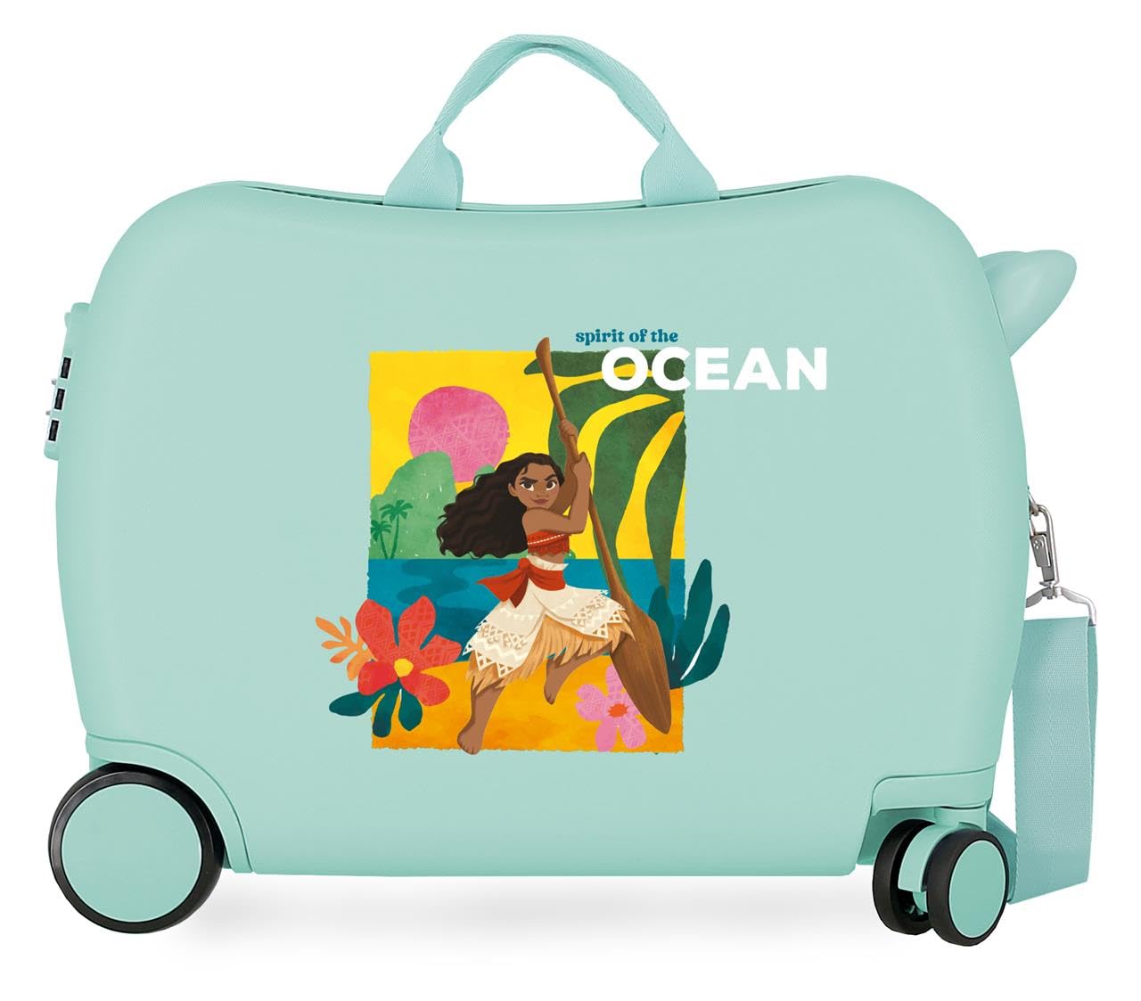 Joumma Disney Vaiana Sea Vibes walizka dziecięca turkusowa niebieska 50 x 38 x 20 cm sztywne tworzywo ABS boczne zapięcie szyfrowe 34L 2,1 kg 2 koła podwójne bagaż podręczny