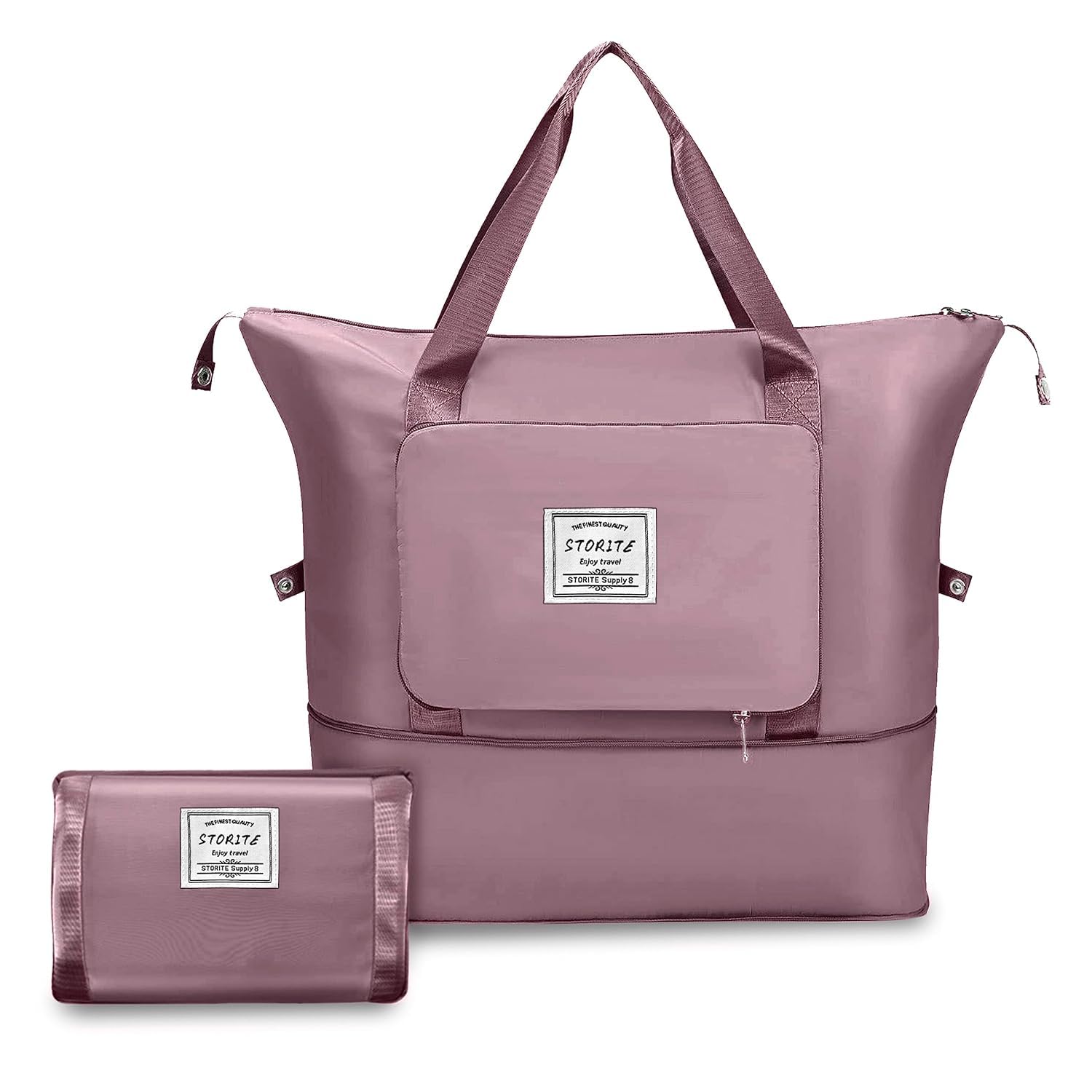 baoer oldable Duffle Bag for Travelling | Waterproof and Large Travel Bag for Women Luggage | Expandable & Multipurpose Large Capacity Weekender Carry Bag for Women Travel (Fuchsia)-picture-51