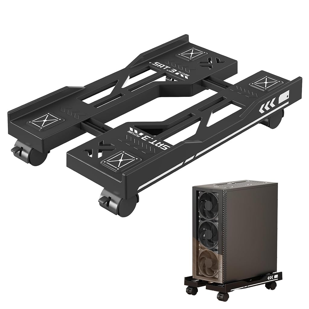 ZORBES® Adjustable Computer Tower Stand, Mobile PC Stand for Floor with 4 Locking Caster Wheels Compatible with Most PC, Under Desk CPU Holder for Office, Students and Gamers-image-23