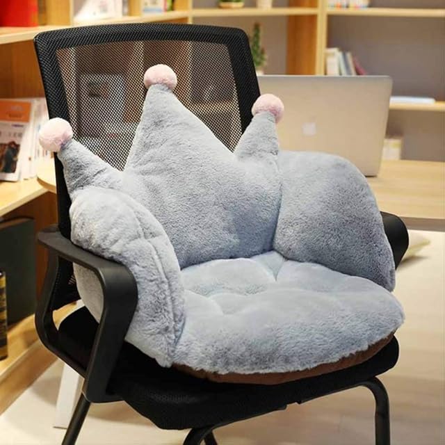 Armchair Seat Support Crown Soft Cushion Plush Comfort Seat Pad Office Cozy Warm Seat Pillow Relieves Back Coccyx Sciatica Tailbone Pain Relief Chair Cushions for Home Office Sofa Car Wheelchair