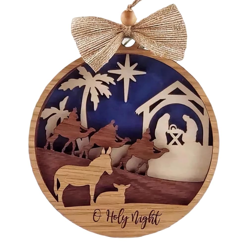 CTRLZS Wooden Christmas Decorations Christmas Tree Decorations Outdoor Christmas Decorations 3D Hanging Decorations C