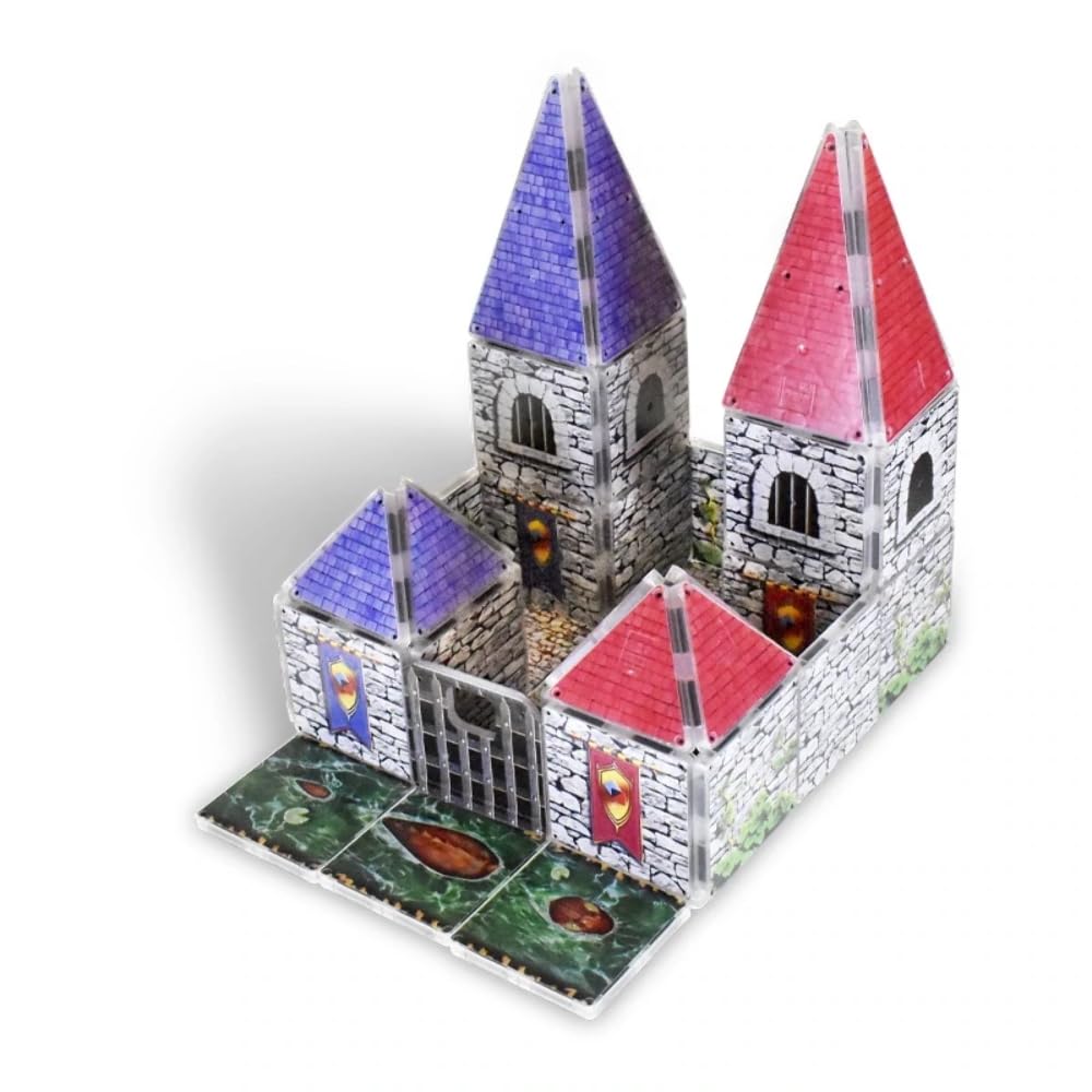 CreateOn Royal Castle Award Winning Magna-Tile Educational Structure Toy Set. Shapes, Building and stem Approved Fun. Ages 3 +