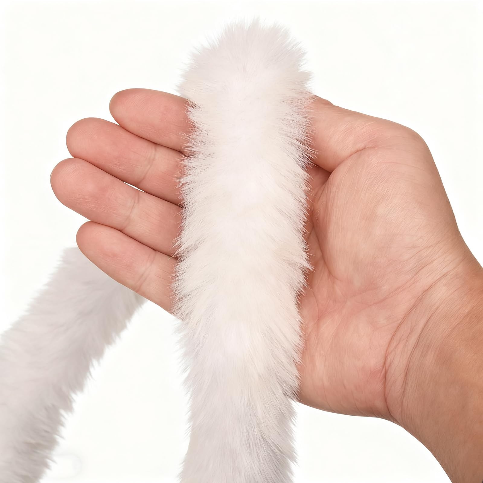 5m Christmas Faux Fur Trimming, White Faux Fur Trim, Artificial