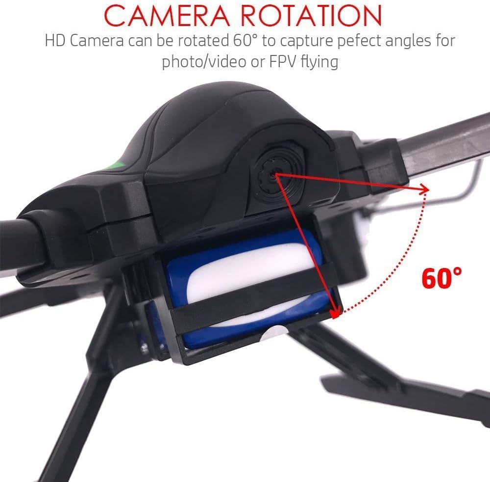 Contixo F6 RC Quadcopter Racing Drone 2.4Ghz 720P Rotating HD Video WiFi Camera Live FPV Headless Mode 2 Batteries Included 18min Fly Time VR Compatible - Best Gift