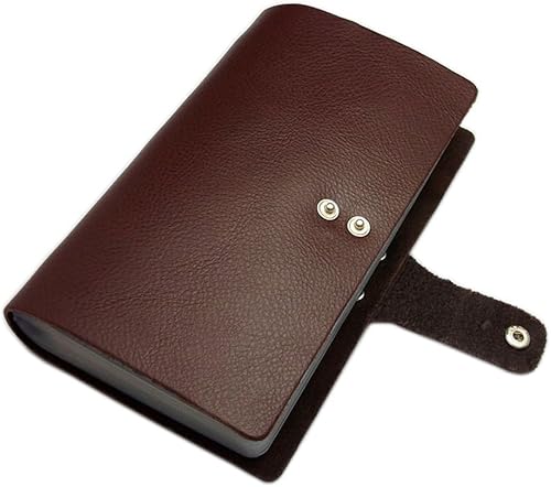 Vista 4 de boshiho Leather Credit Card Holder Business Card Case Book Style 90 Count Name ID Card Holder Book Marrón,Negro,Rosa fuerte,Beige