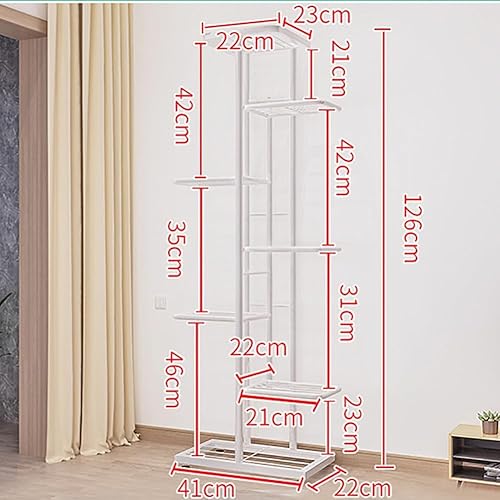 Miniatura 3 de Soporte para plantas para interiores y exteriores, 7 niveles y 8 macetas, de metal, para múltiples macetas, estante para exhibición de plantas, para