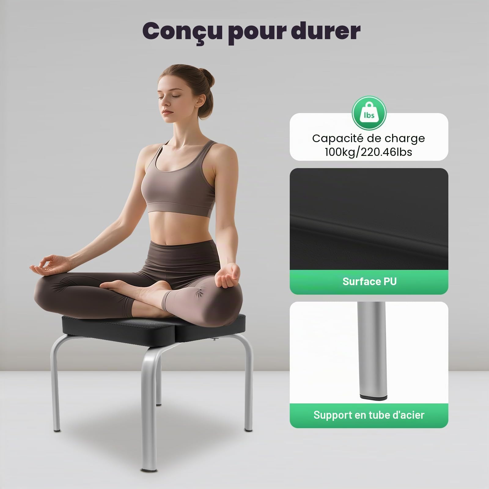 Banc de yoga sur tête - Peut être utilisé pour soulager le stress, améliorer le sommeil et la digestion et la musculation, idéal pour l'entraînement à la maison, le fitness et la salle de sport