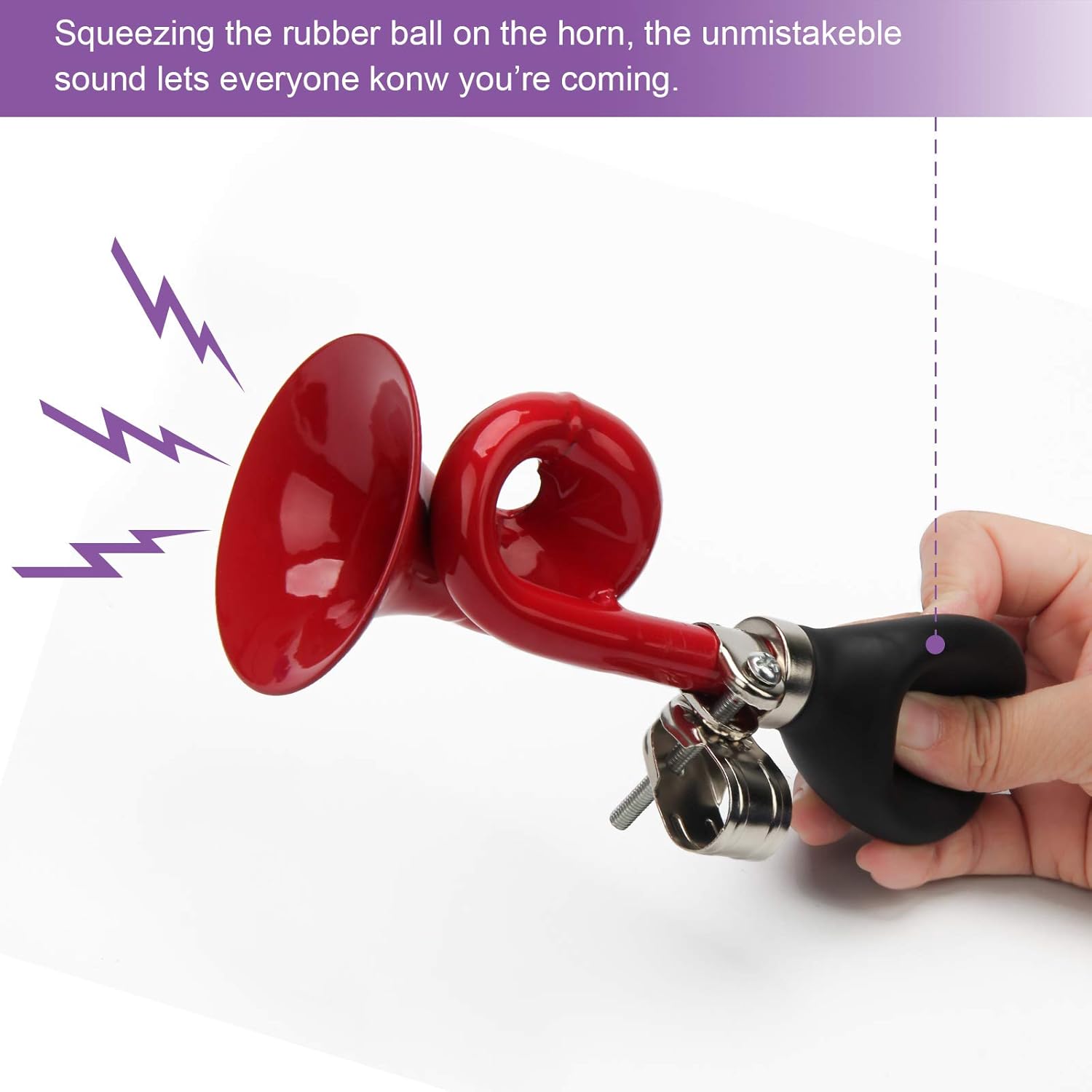 Coolrunner Retro Bugle Horn - Vintage Metal Clown Bike Horn, Loud Snail Air Siren for Bicycles, Kids Bikes, Golf Carts