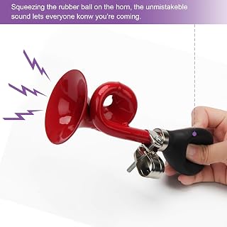 Coolrunner Retro Bugle Horn - Vintage Metal Clown Bike Horn, Loud Snail Air Siren for Bicycles, Kids Bikes, Golf Carts