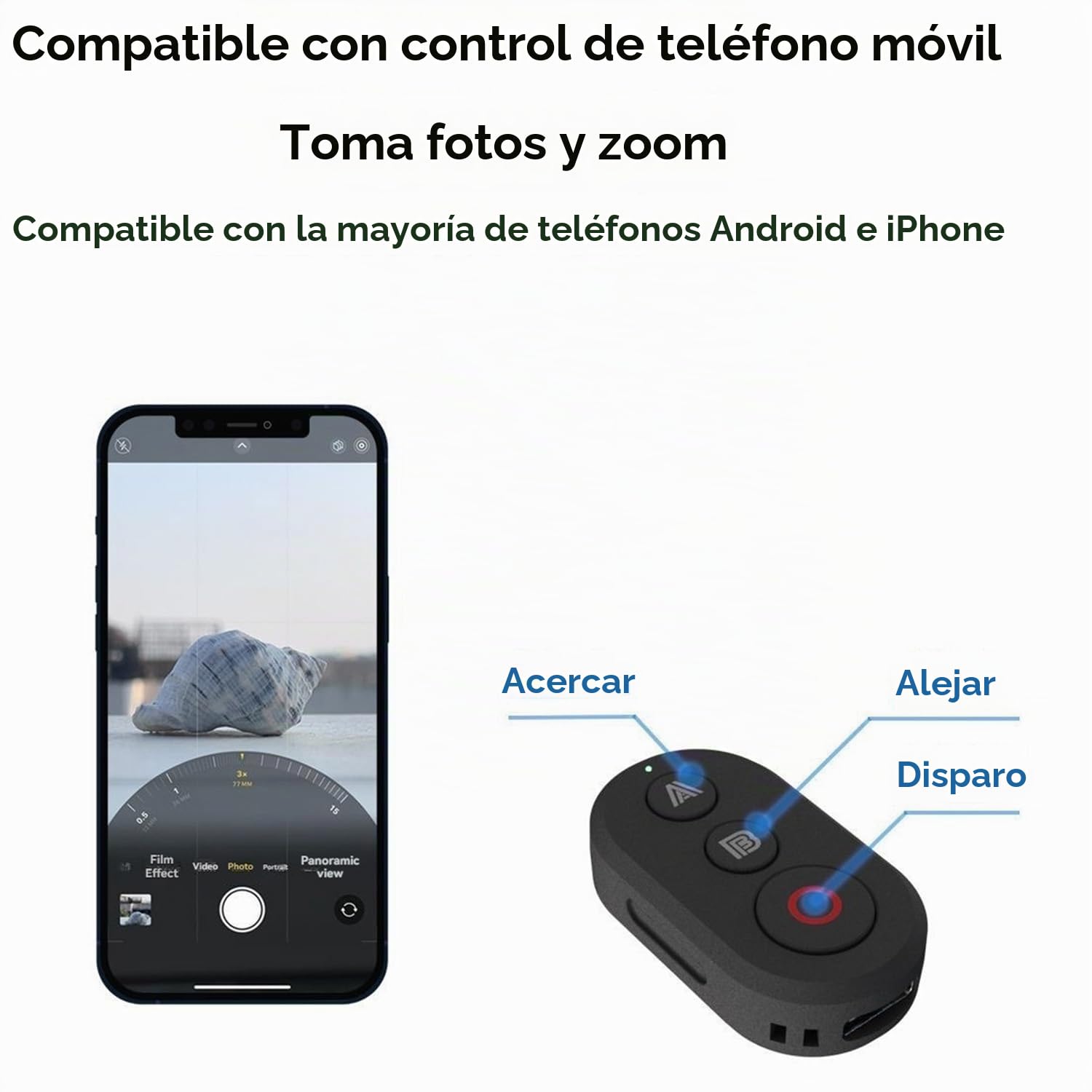 Mando a distancia Bluetooth para cámara DJI Osmo Action 5 Pro/Action 4/Osmo 360, alcance de 30 m, control remoto inteligente, obturador y zoom, compatible con teléfonos iOS y Android
