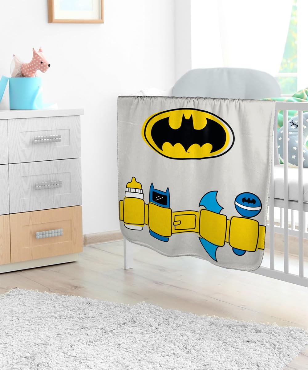 Snapklik.com : Batman Crib Crime Fighter Sherpa Baby Blanket