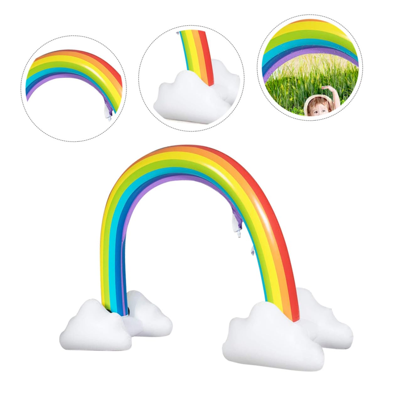 Arco Acqua Gonfiabile Arcobaleno Pvc 1 Pezzi, Gioco Estivo | Festa Estiva, Prato e Party in Spiaggia, Giocattolo da Esterno per Ragazzo Ragazza, Robusto e Alta Resistenza