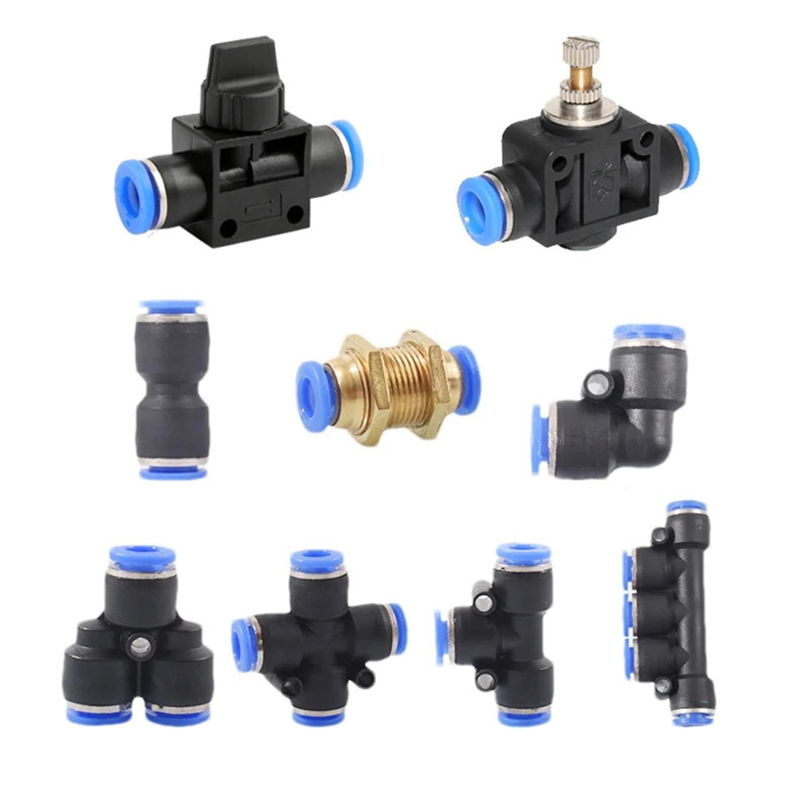 Pneumatic Fittings Quick Connector Hose Tube Connectors Plastic PE/PU/PY/PM/PV/PP Hose 10mm 12mm 10Pcs(PM (10PCS A LOT),Use 10mm Hose)