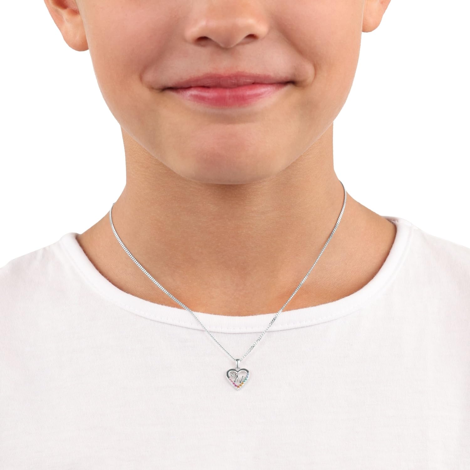 Prinzessin Lillifee Collana con ciondolo per bambini in argento sterling 925 per ragazze, 35+3 cm, multicolore, lettere, viene fornita in una confezione regalo di gioielli