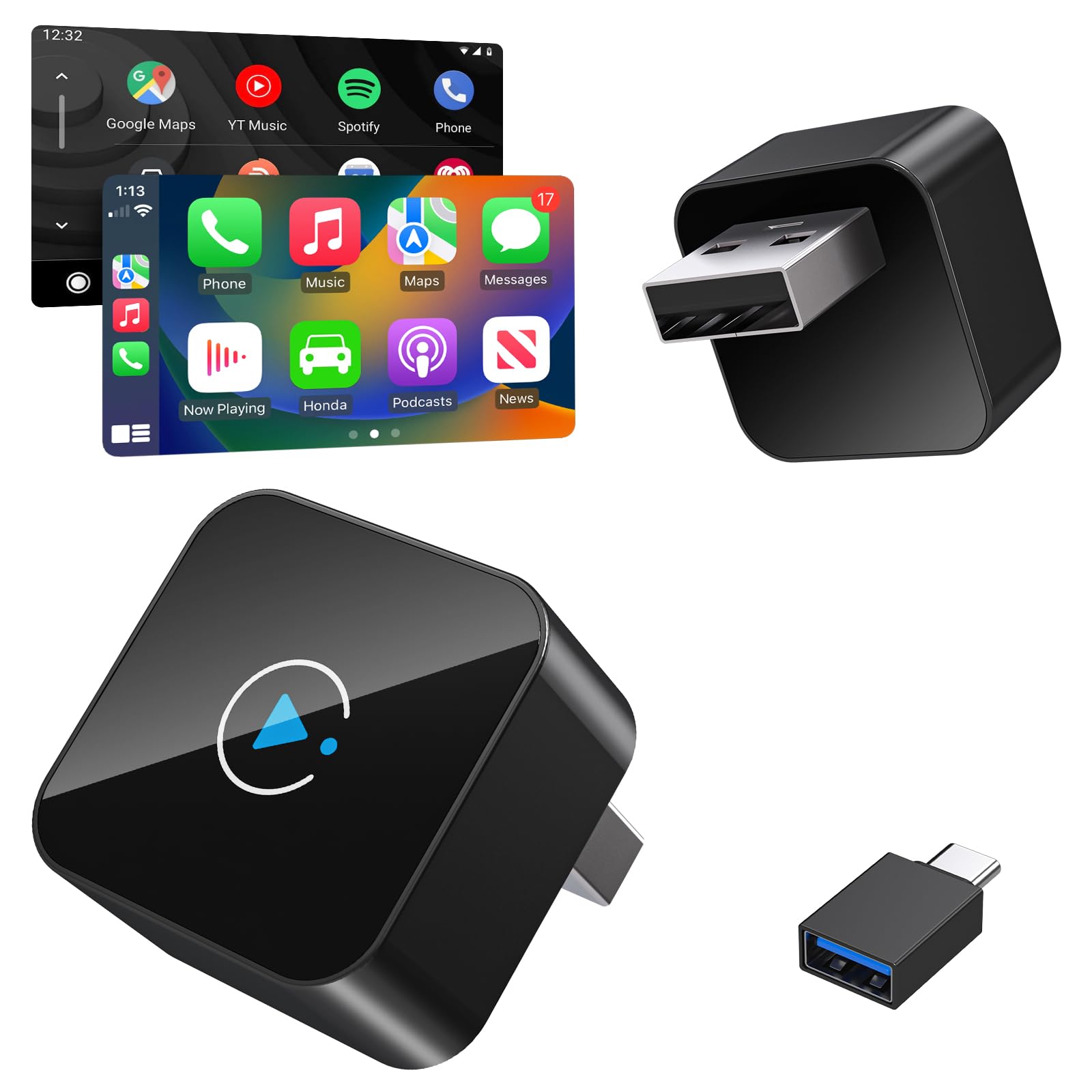 Wireless CarPlay Adapter 2 in 1 2026 Upgraded for Factory Wired CarPlay