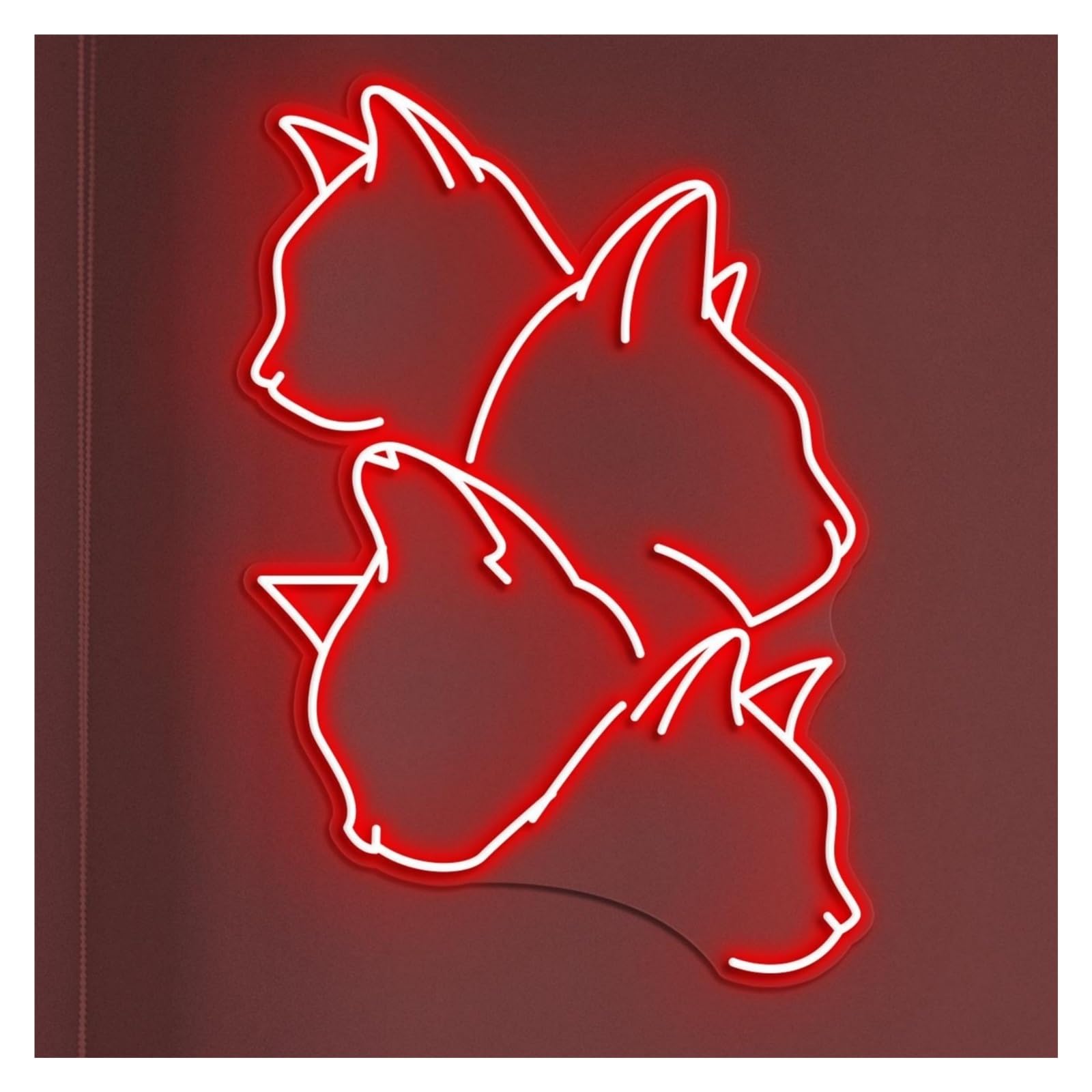 RONGCH Hanging Art Neon Signs Cute Cats Neon Sign, Suitable for Pet Shop Kids Room Decor with Brightness Adjustable 58cm(H)