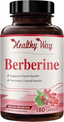 Suplemento de berberina de alta resistencia de 500 mg – Una vez al día potente berberina 500 mg Suplemento antioxidante de quercetina para el