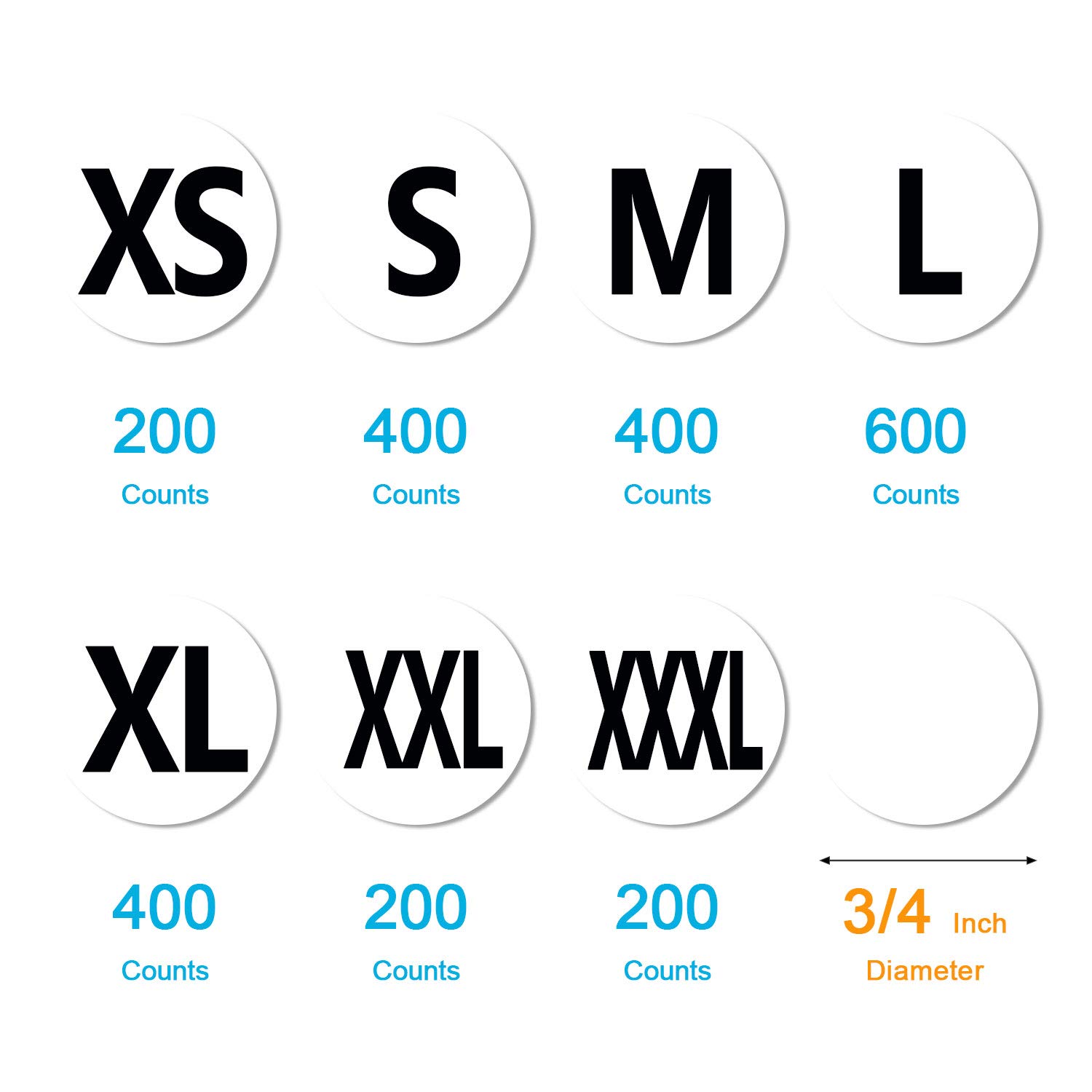 Alpha Sizing Chart Xl Size Dress Number Clothing Size Stickers By