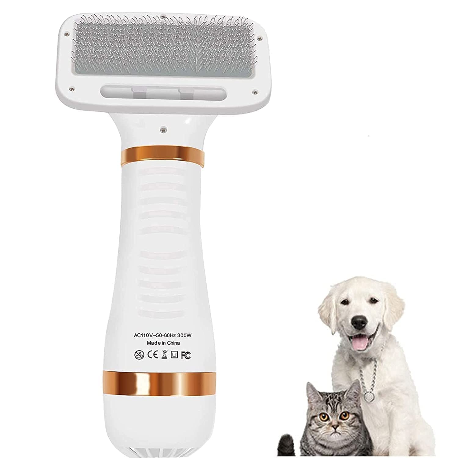 Ezalla Pet Hair Dryer Portable 2 in 1 Dog Hair Dryer Home Pet Grooming Cat Hair Comb Dog Fur Blower Adjustable Temperature Pet Brush 3