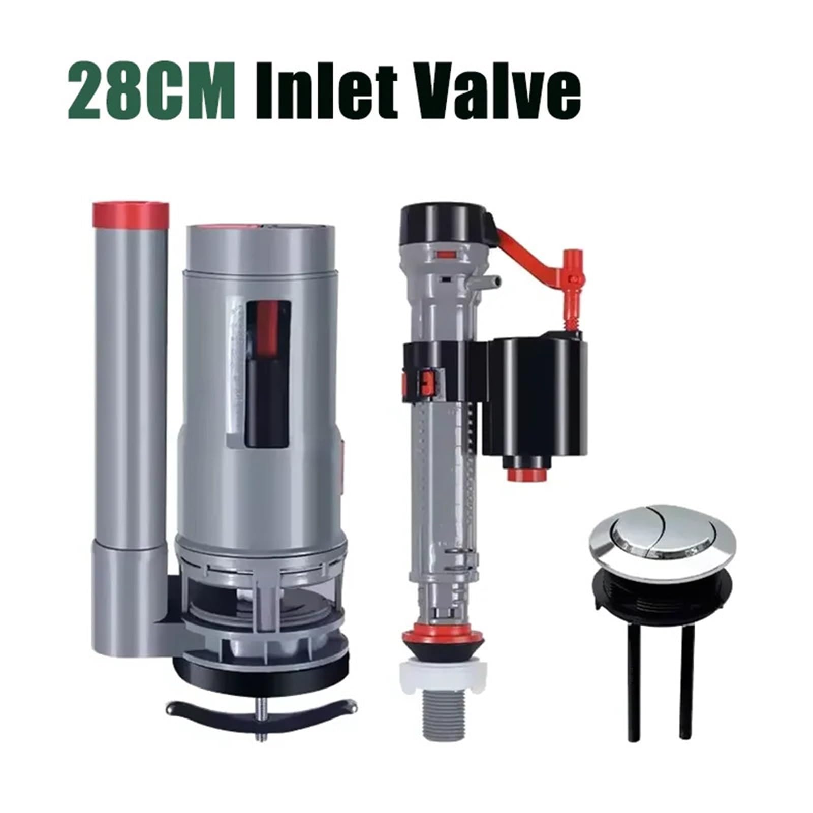 Mecanismo de descarga para WC Universal 28cm Toilet Water Inlet Valve Old Tanks Bathroom Pumping Valves 4-point Thread Interface(20cm Set)