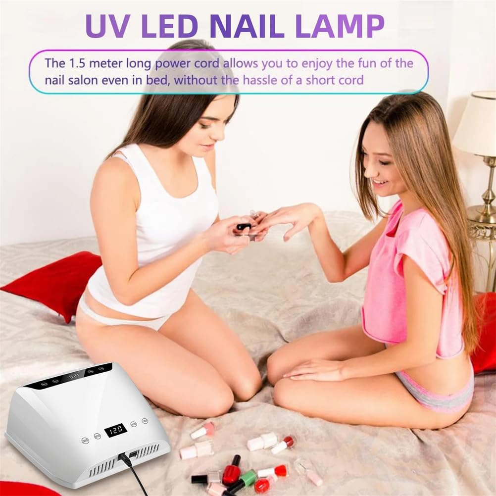 Lampada per Unghie a 72 LED con 4 impostazioni del Timer, Schermo HD, sensore Automatico, Macchina Professionale per Asciugatura Unghie