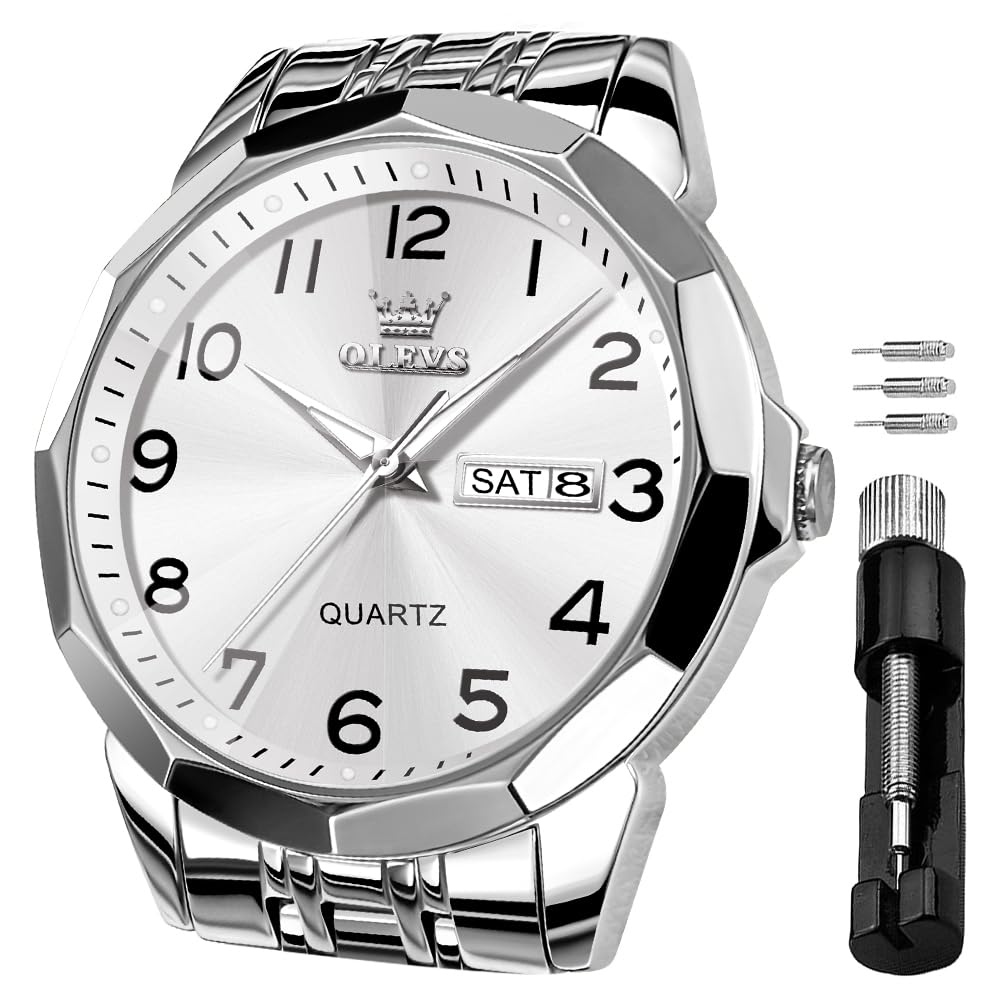 OLEVSAutomatic Watches for Womens Ladies Gold and Silver Stainless Steel Waterproof Date Wrist Watches Luxury Dress Classic Style