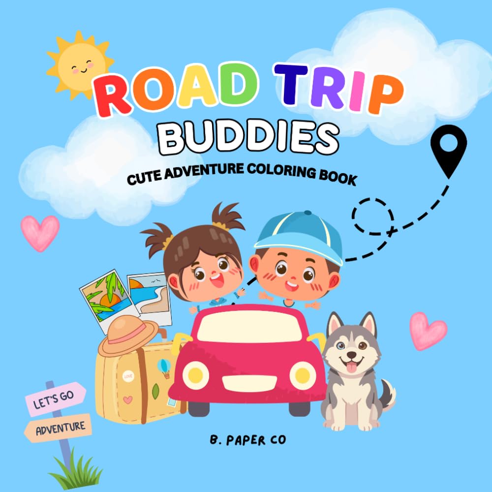 Road Trip Buddies: Cute & Easy Coloring book for kids