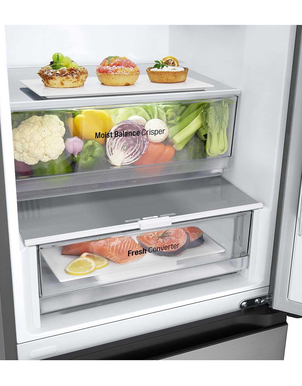 LG Kühl-Gefrierkombination GBV3100APY, 344L Gesamtvolumen, 186 cm, Energieklasse A, Total No Frost, LINEARCooling, DoorCooling+, leise & effizient, Prime Silver