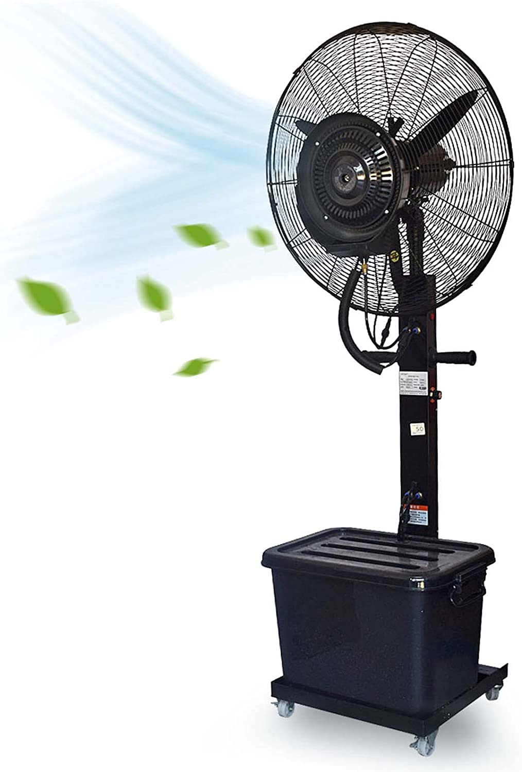 asdchZen Industrial Misting Fan With 3 Speeds, 90°Oscillation, 43L Tank For Outdoor Cooling,80CM