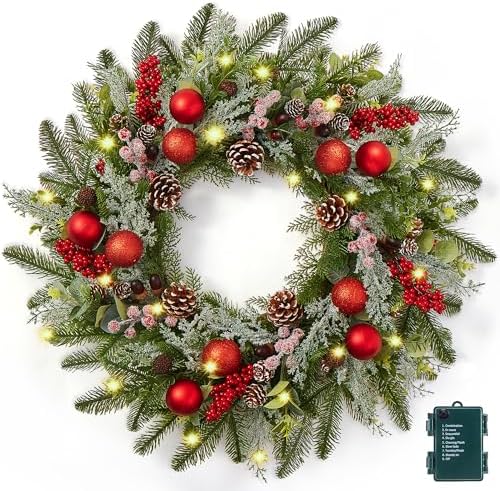 Christmas Wreath Decorations-22 inch Christmas Wreaths for Front ...