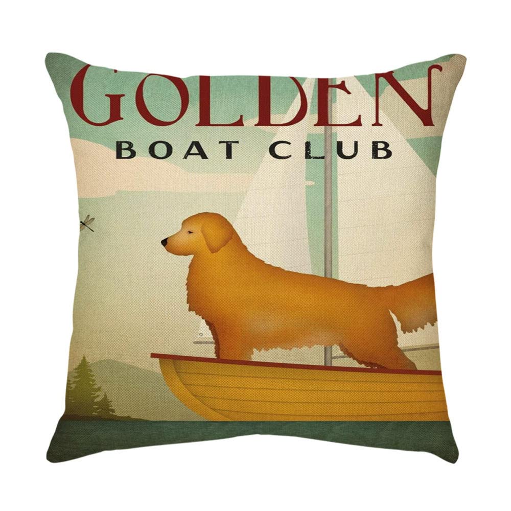 4 Piezas Funda de Almohada 65x65cm Perro Animal Retro Fundas de Cojín Terciopelo Sencillo y Decorativo para Sofá Camas Dormitorio Coche Lino Cojines Throw Pillow Covers （26x26in）