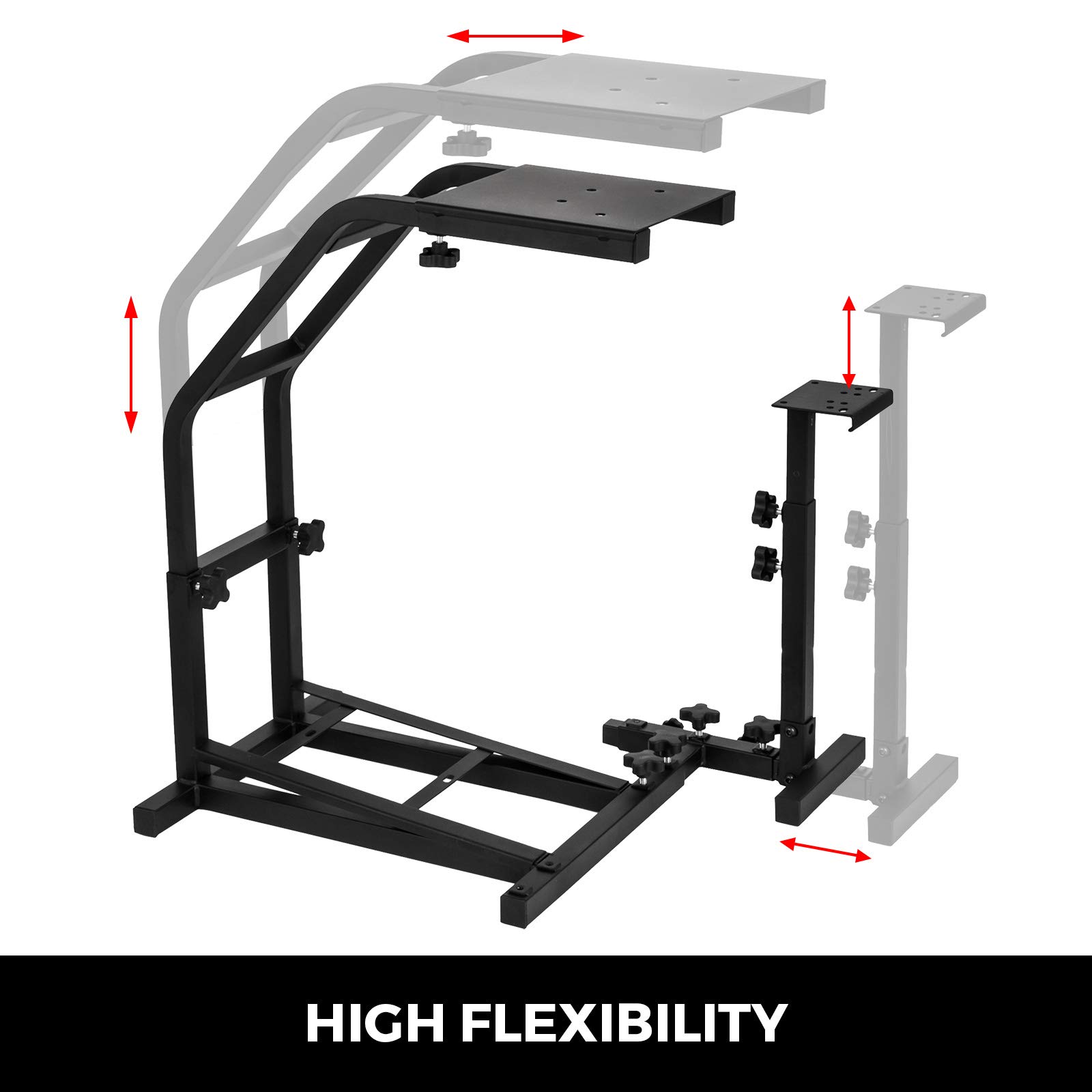 VEVOR Stojak na kierownicę symulatora wyścigów dla Logitech G29, G27 i G25 Racing Wheel Pro Stand Racing Wheel Stand z V2 Wsparcie Game Support koła i pedały nie są wliczone w cenę czarny