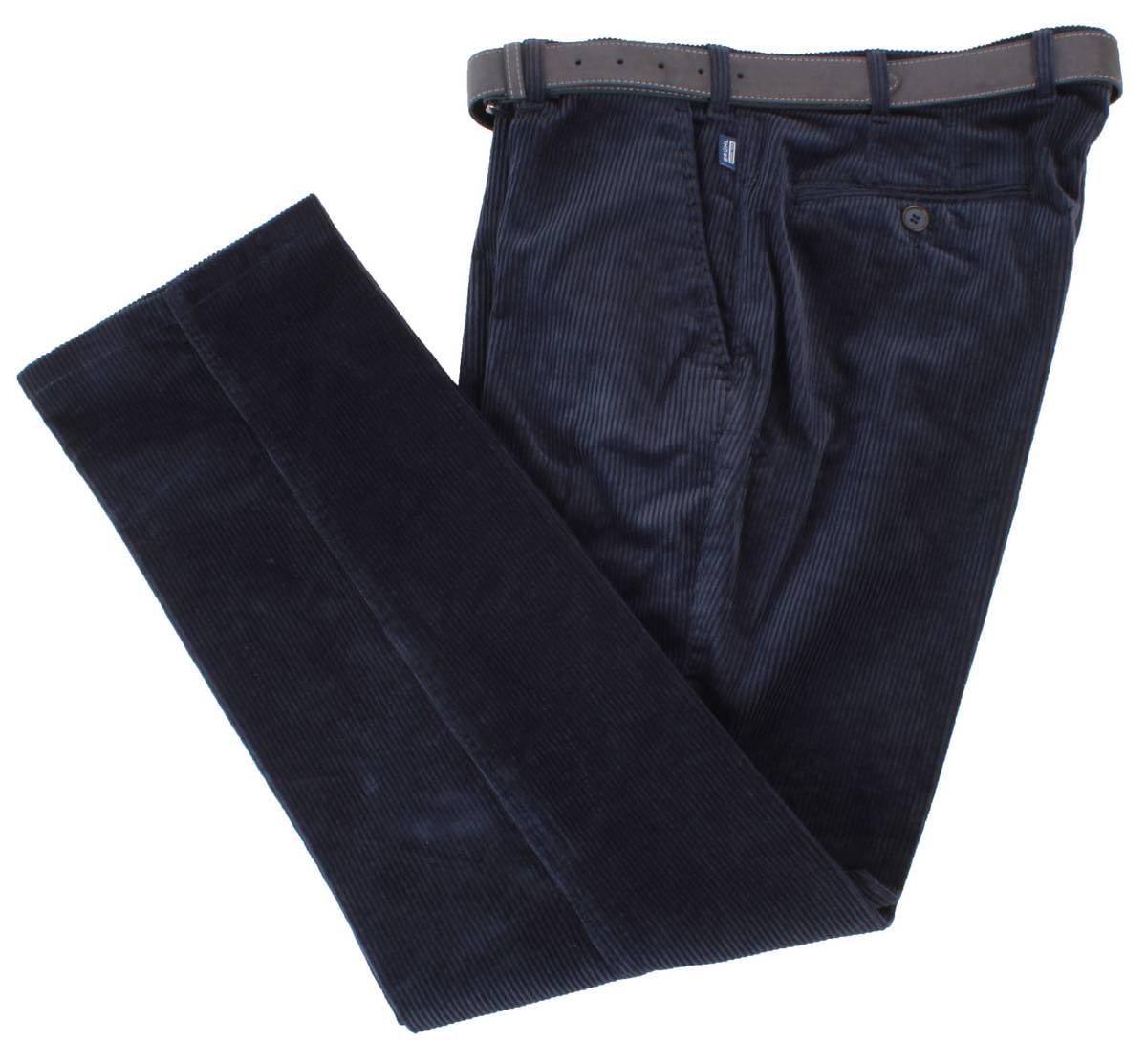 BRUHL Mens Parma B Genua Cord Trousers - Marine Navy - W36 L32
