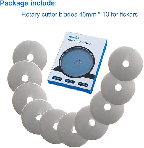Miniatura 7 de Cuchillas de corte rotativas de 1.772 in, paquete de 10 unidades para Fiskars, Olfa, Martelli, Dremel, Truecut, DAFA cortador rotativo de repuesto