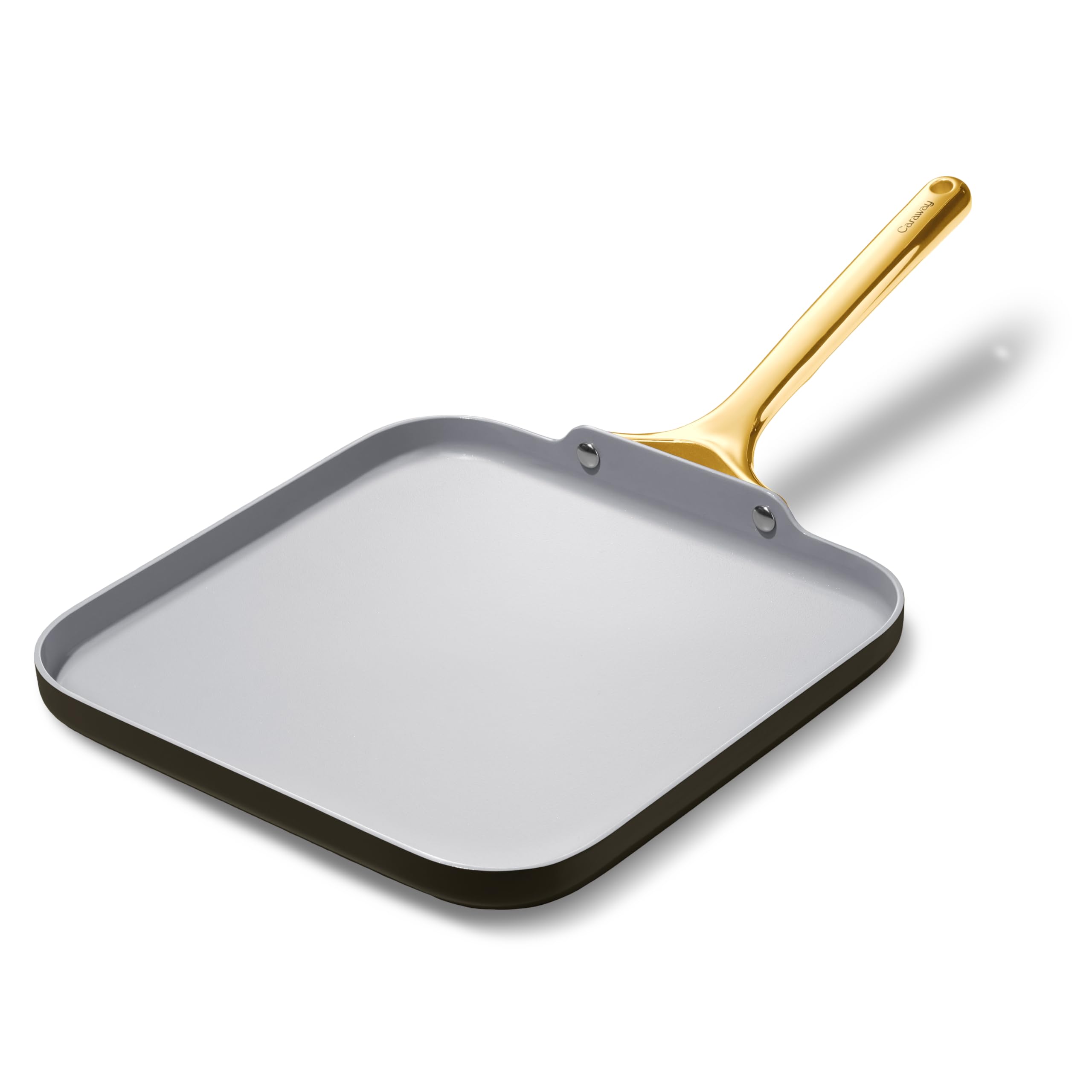 Caraway Square Griddle Pan - 11” Square Pan - Non-Stick Ceramic Coated - Non Toxic, PTFE & PFOA Free - Oven Safe & Compatible with All Stovetops - Black