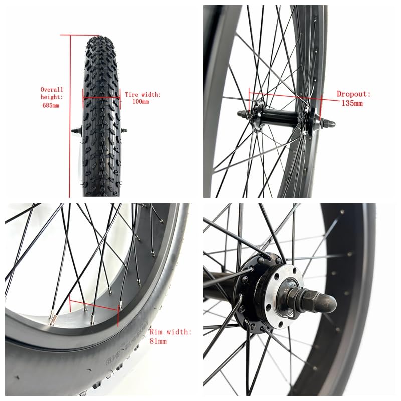 Amazon | 電動ファットバイクフロントホイール 24インチ x 4.0インチ