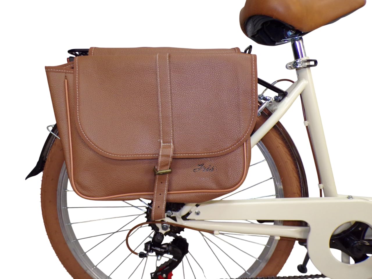 Cicli Tessari - bicicletta donna bici da passeggio city bike 26 cambio 6 velocita' telaio basso cesto in vimini vintage con borse laterali